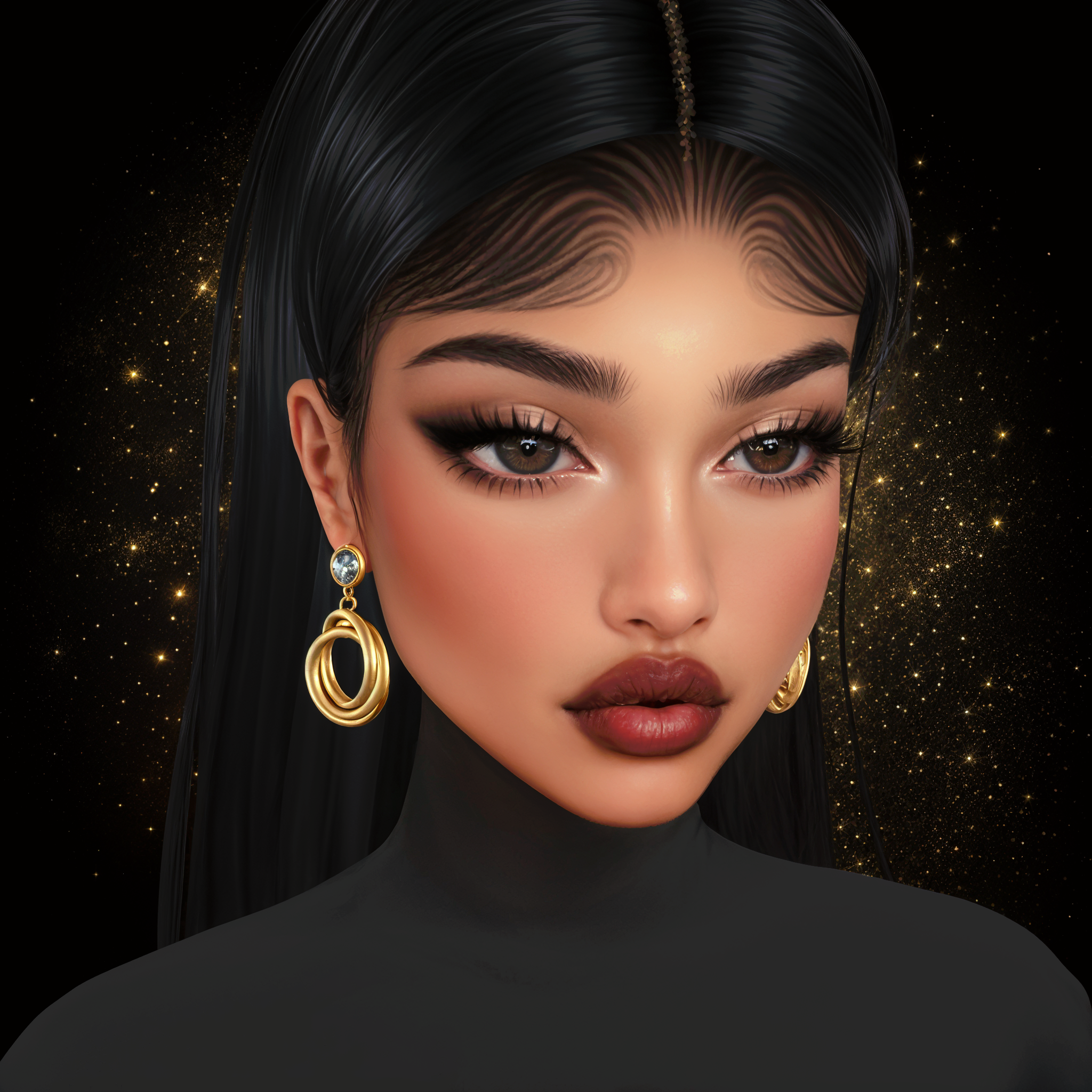 IMVU Lustrous Loop Earrings Mesh | MDoll Design