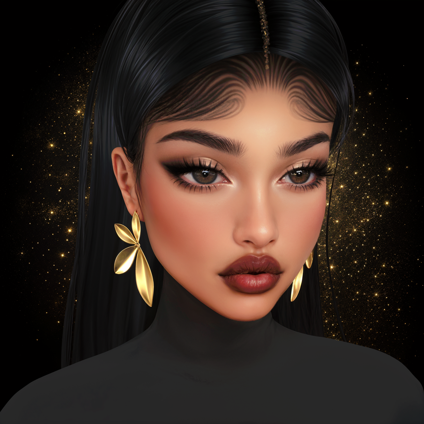 IMVU Pearl Bloom Earrings Mesh