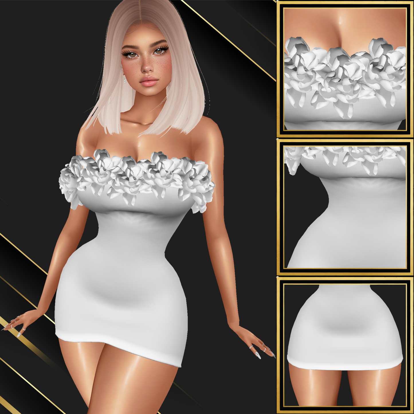 IMVU Roses Dress Mesh