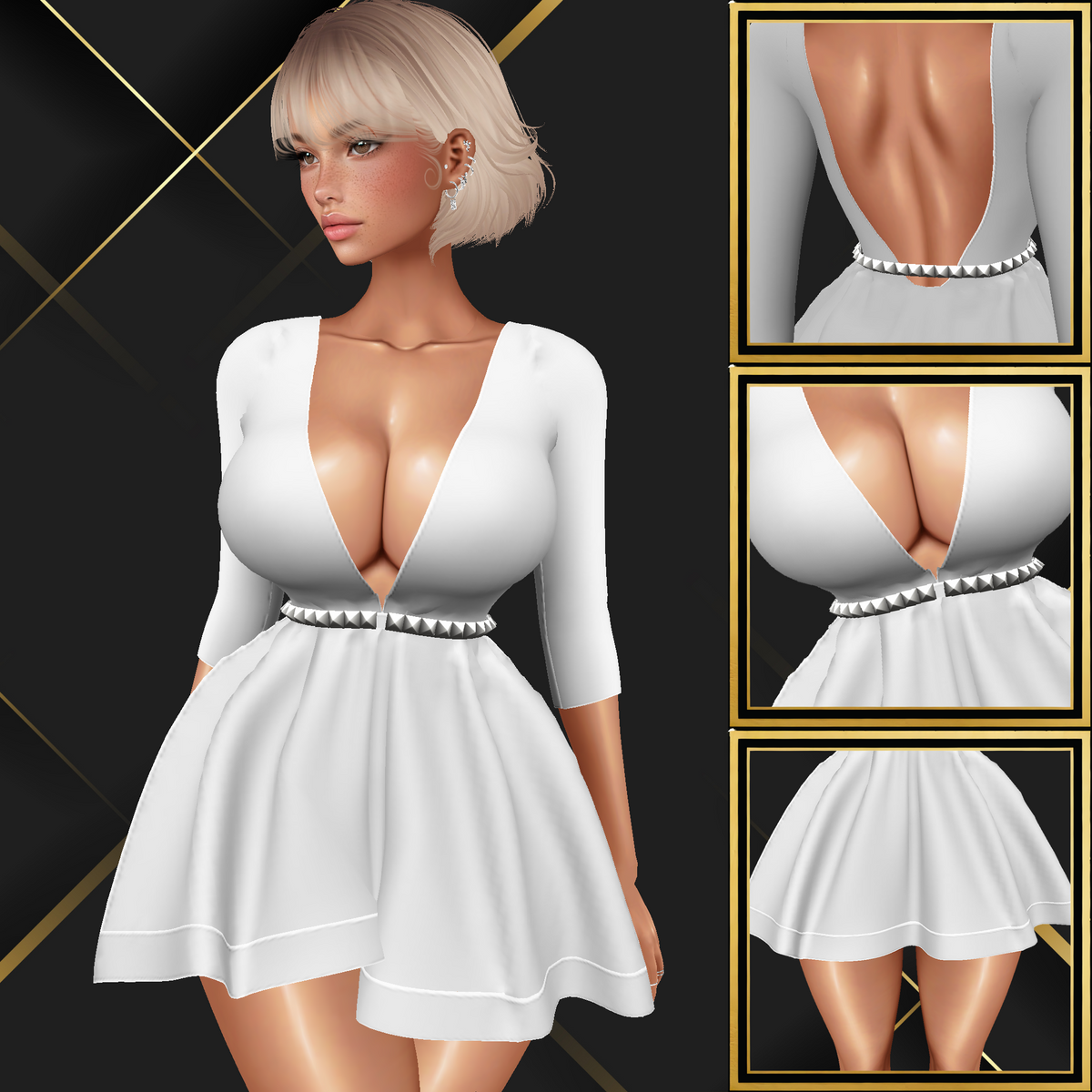 IMVU V-Neck Dress Mesh