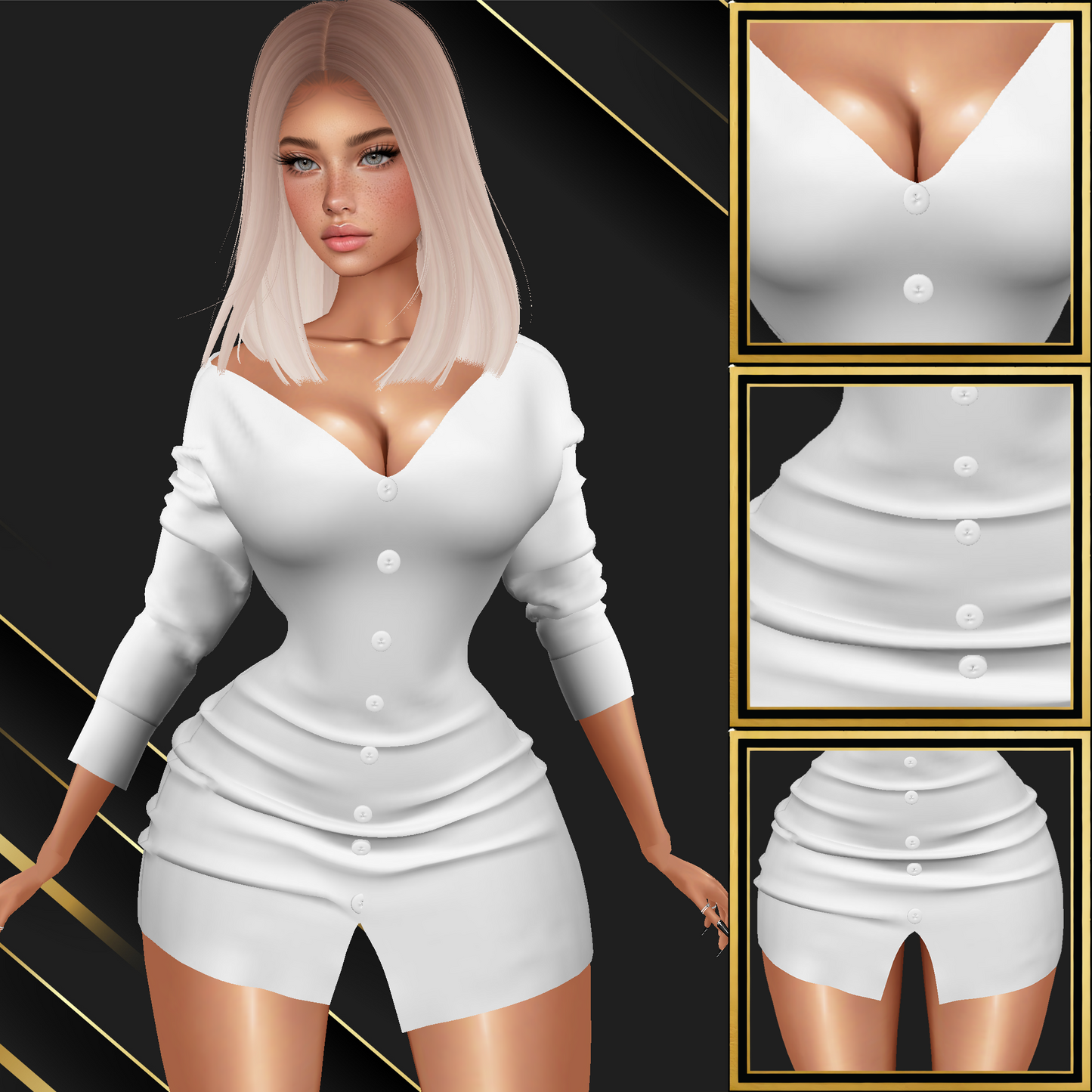 IMVU Off S. Blouse Mesh