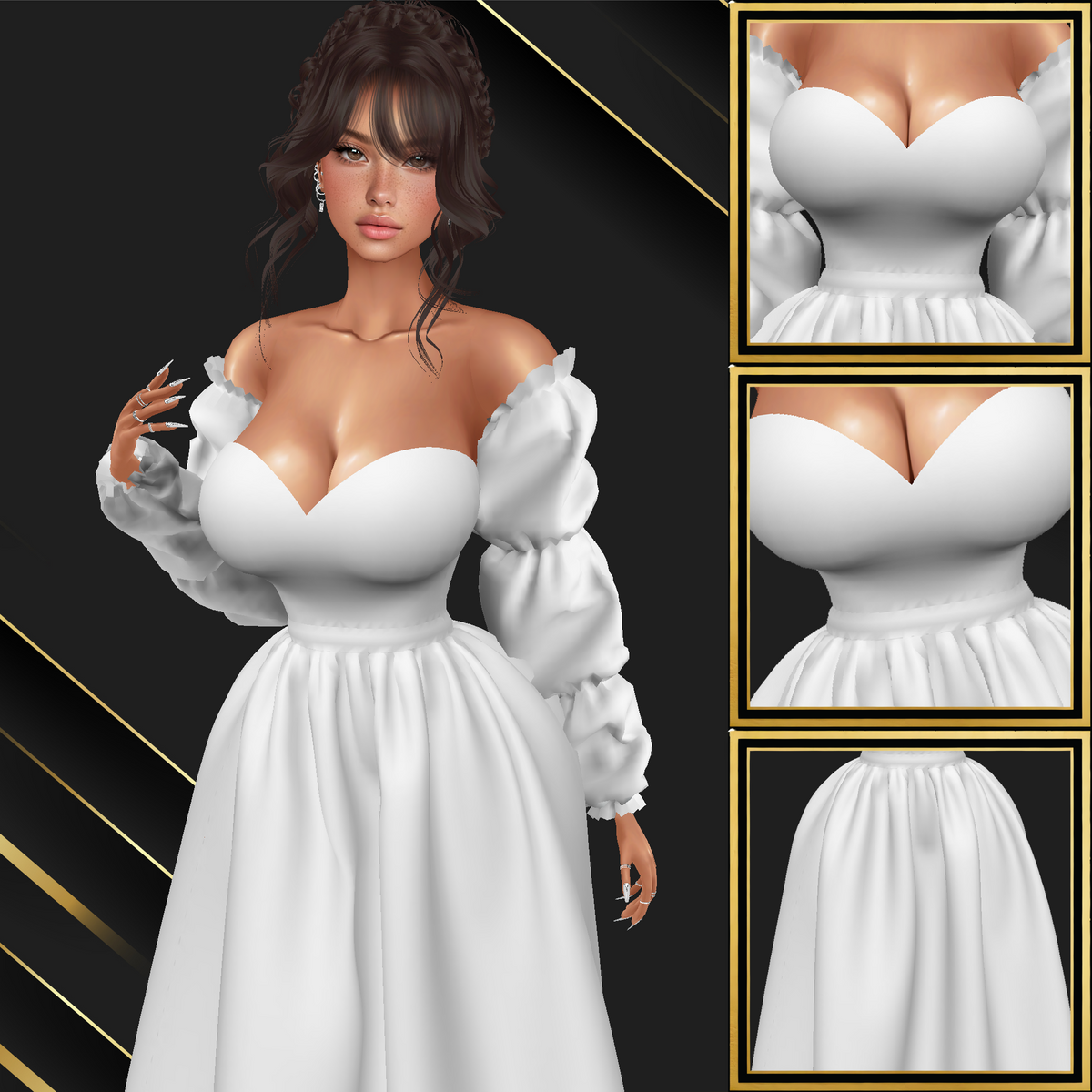 IMVU Bina Long Dress Mesh