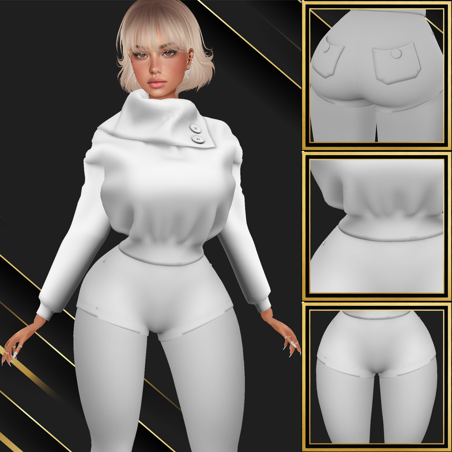 IMVU Latte Layers Set Mesh