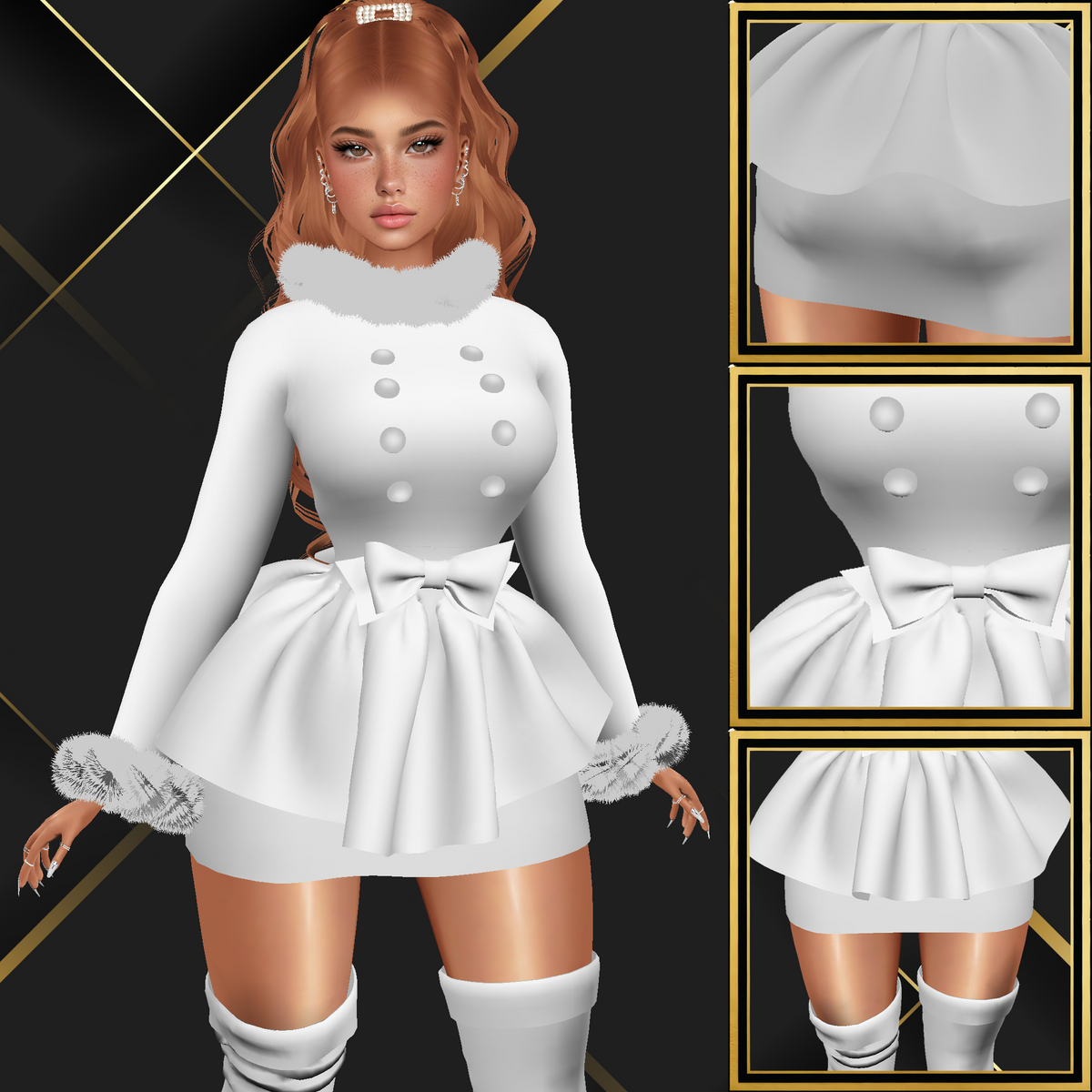 IMVU Coat Winter Dress Mesh