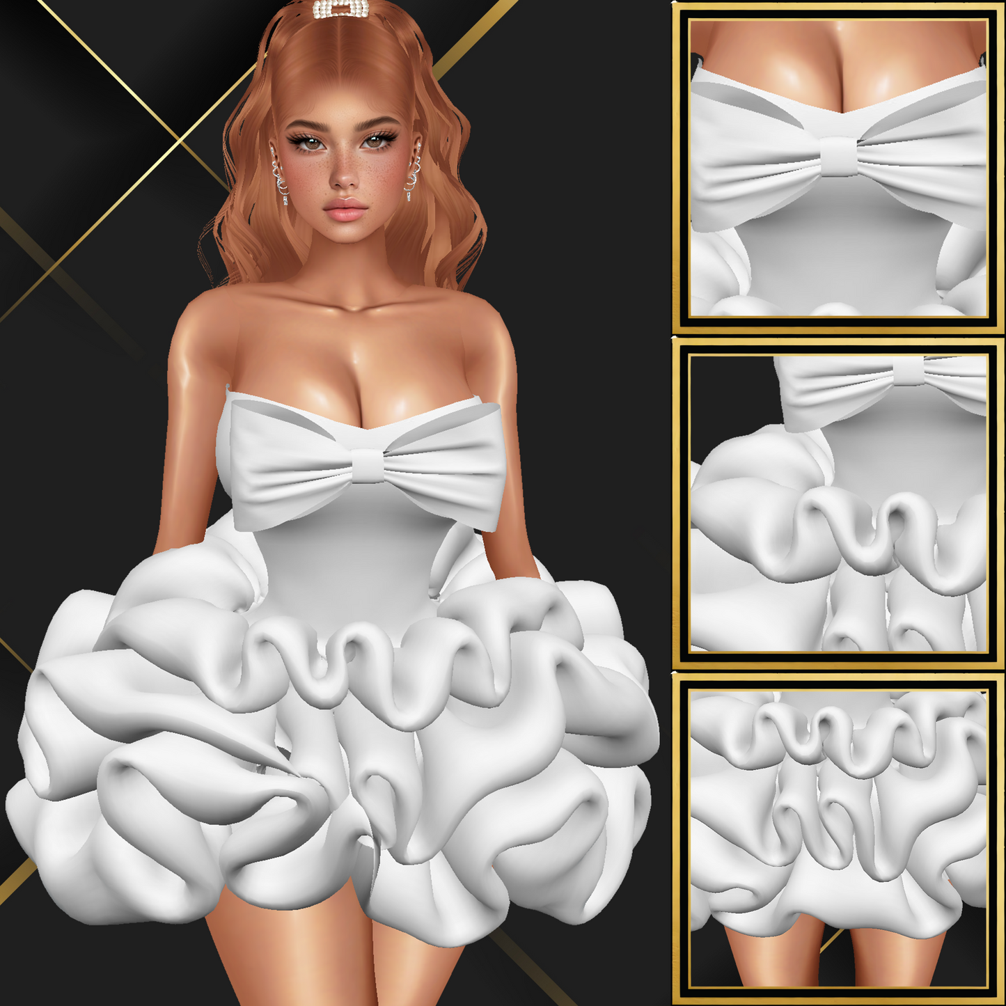 IMVU Big Puff Dress Mesh