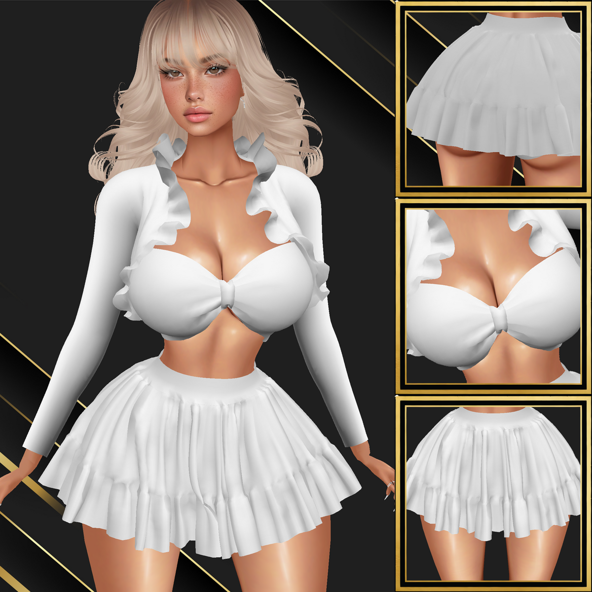 IMVU Ruffle Set Mesh